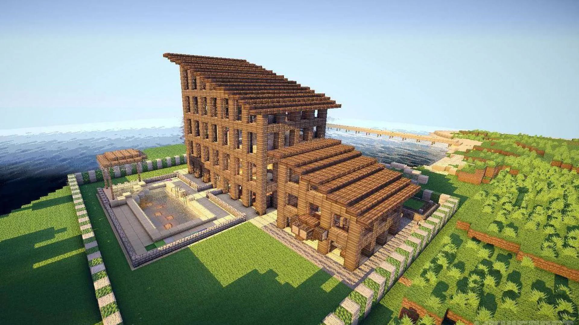 Minecraft bahçeli ev modelleri (11) Piclect